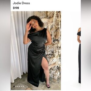 Show Me Your Mumu Jodie Black Satin Dress - size medium